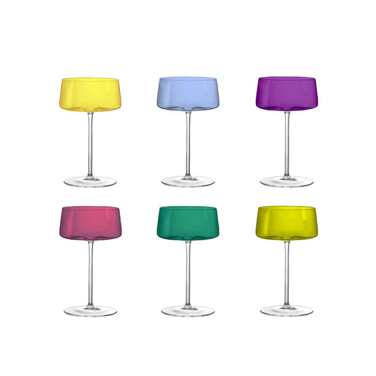 Colorful Champagne Glasses Set of 6 glass festive celebrations