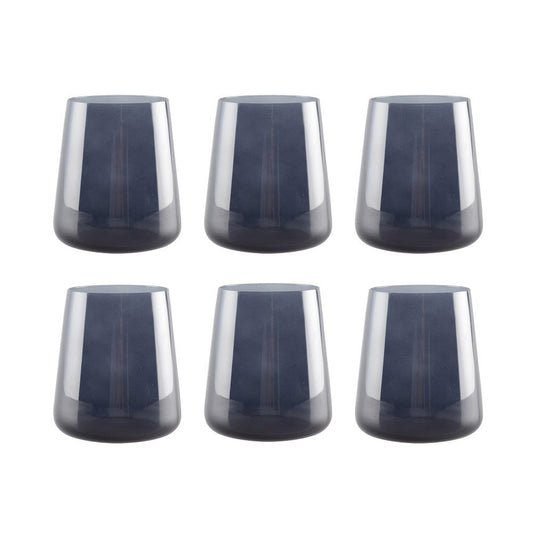 Black water glasses - Lot of 6 cups - CozyVibe.eu
