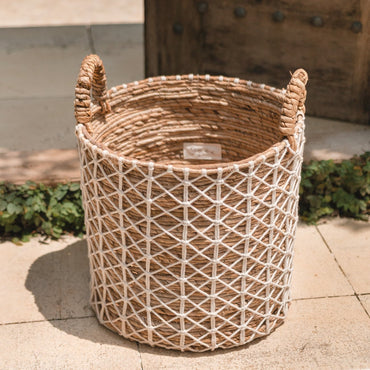 Boho Laundry Basket KERSO | Plant Basket | Storage Basket made of Banana Fibre (3 sizes) - CozyVibe.eu