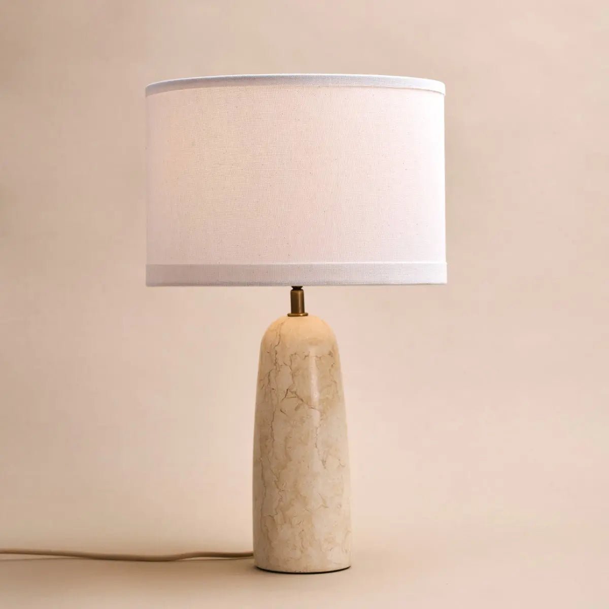 Charlotte Marble Table Lamp with Cotton Shade
