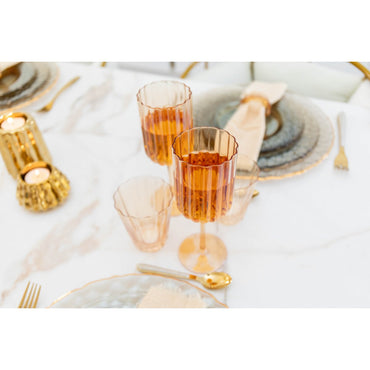 Set of 6 transparent glass water glasses, elegant tableware and home decor | CozyVibe