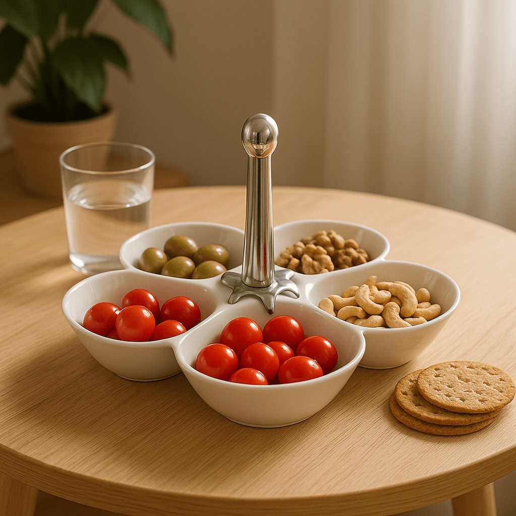 Set of 6 white porcelain flower bowls 12cm, elegant snack serving, kitchen decor | CozyVibe
