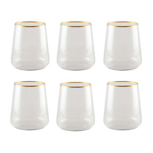 Mat gilded water glasses - Lot of 6 cups - CozyVibe.eu