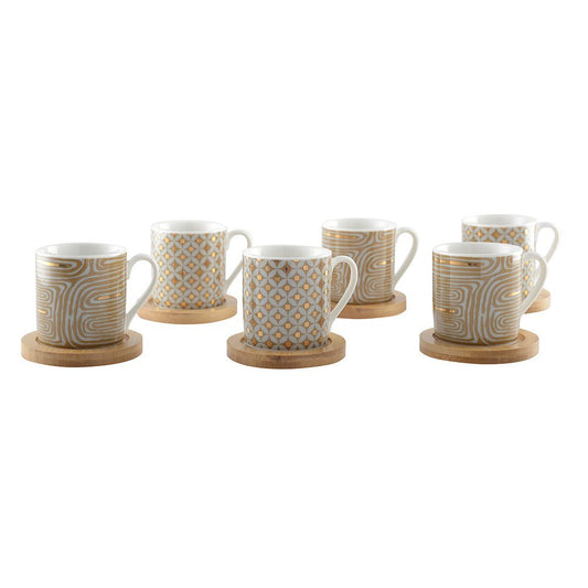 Set of 6 small coffee cups with the coasters - CozyVibe.eu