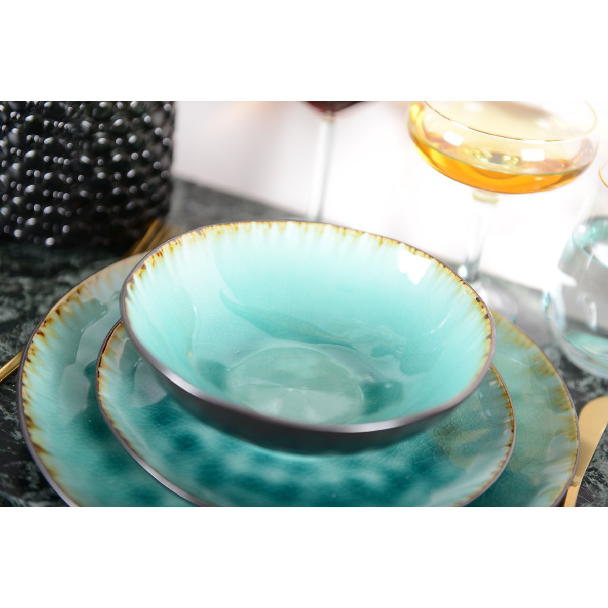 Turquoise green soup bowl - CozyVibe.eu