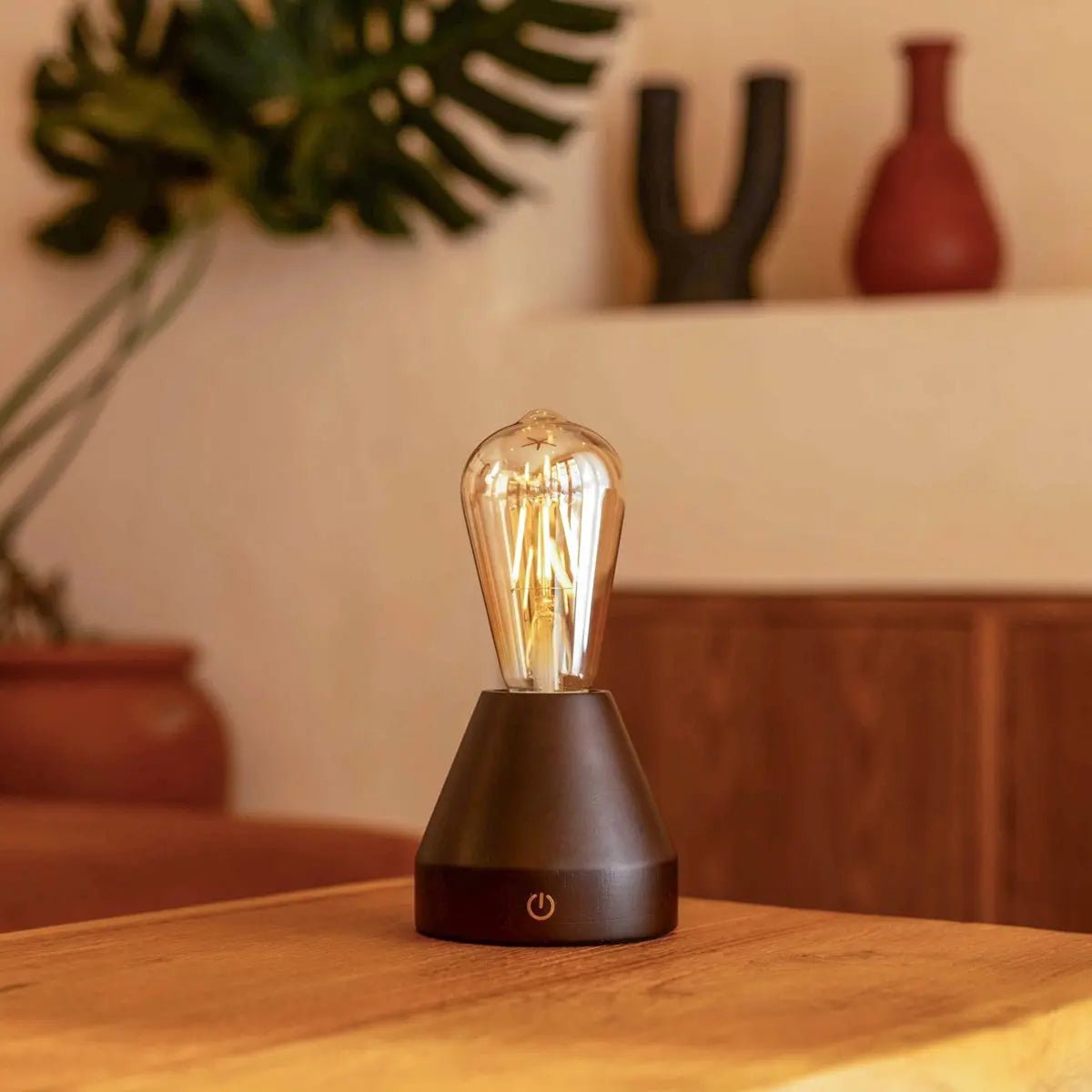 Zavi Dark Brown Rechargeable Table Lamp