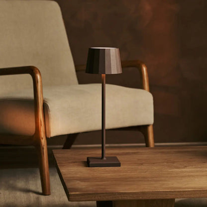 William Mocha Brown Rechargeable Table Lamp