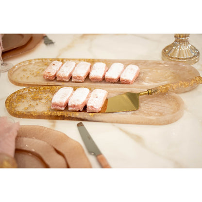 Ovales Glitzer-Resin-Tablett – Elegantes dekoratives Design