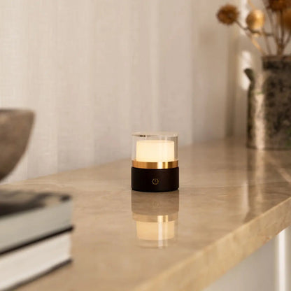 Leo Dark Brown Mini Rechargeable Table Lamp