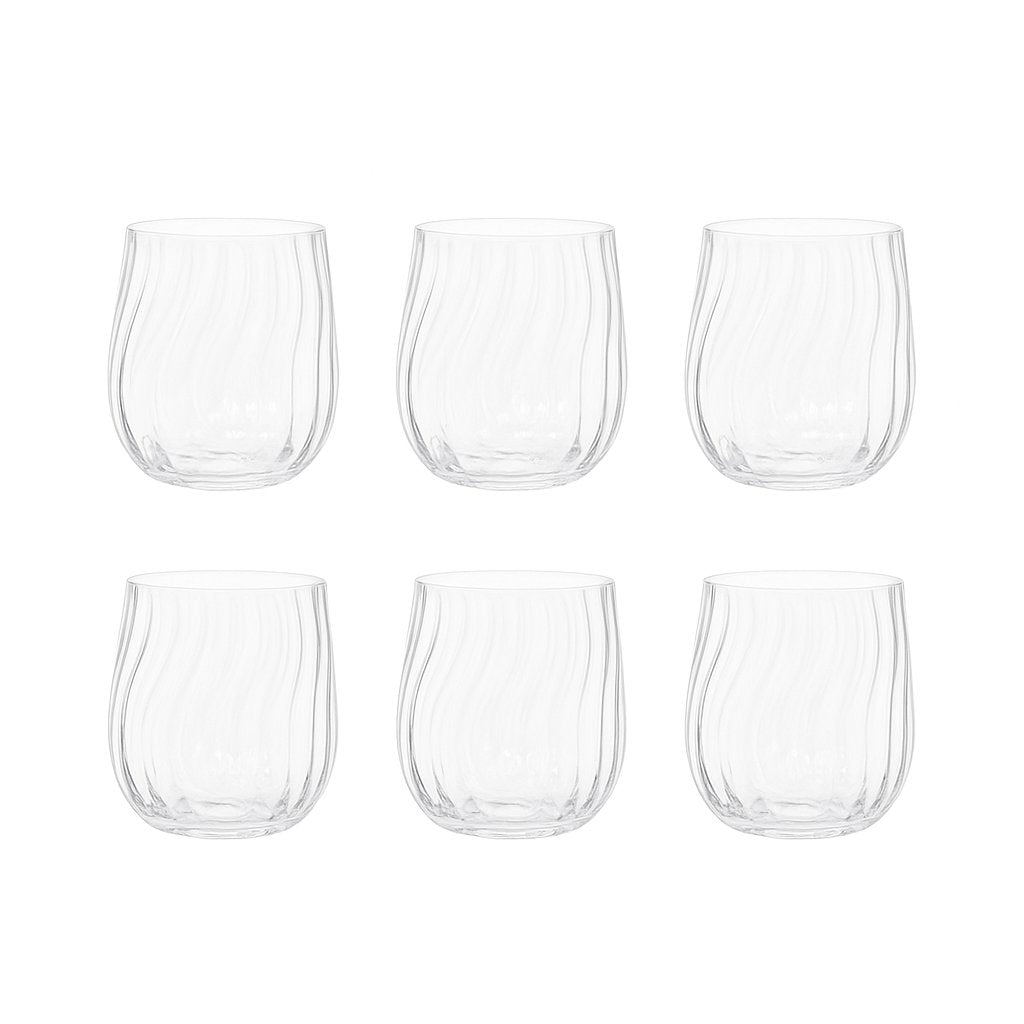 Wave Water Glasses Set of 6 – Textured Glass Design