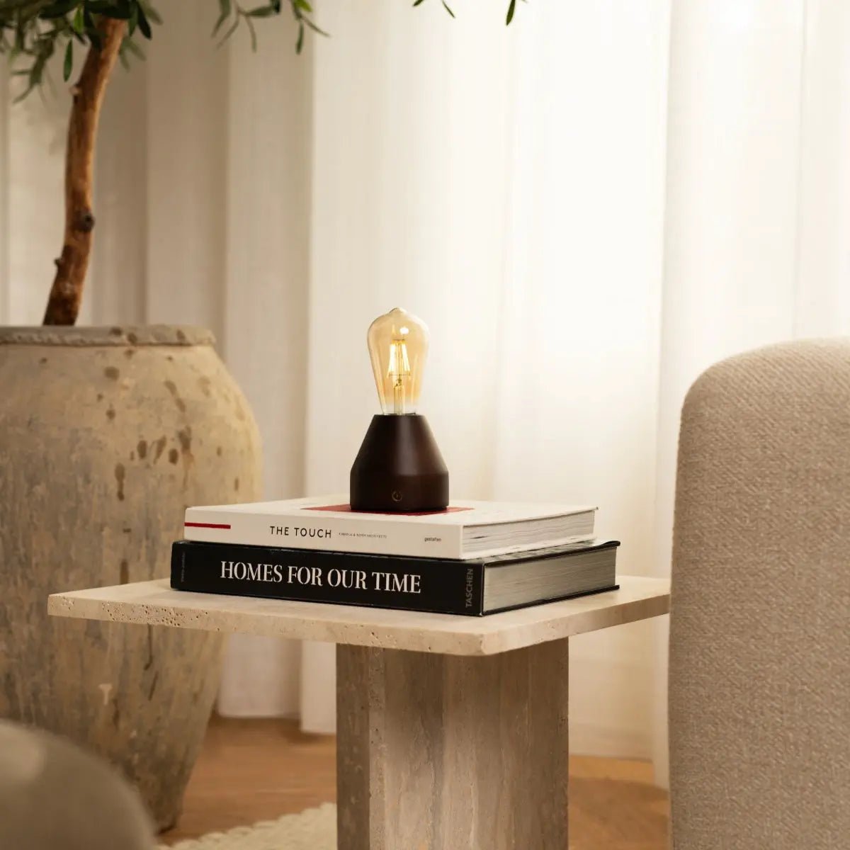 Zavi Dark Brown Rechargeable Table Lamp