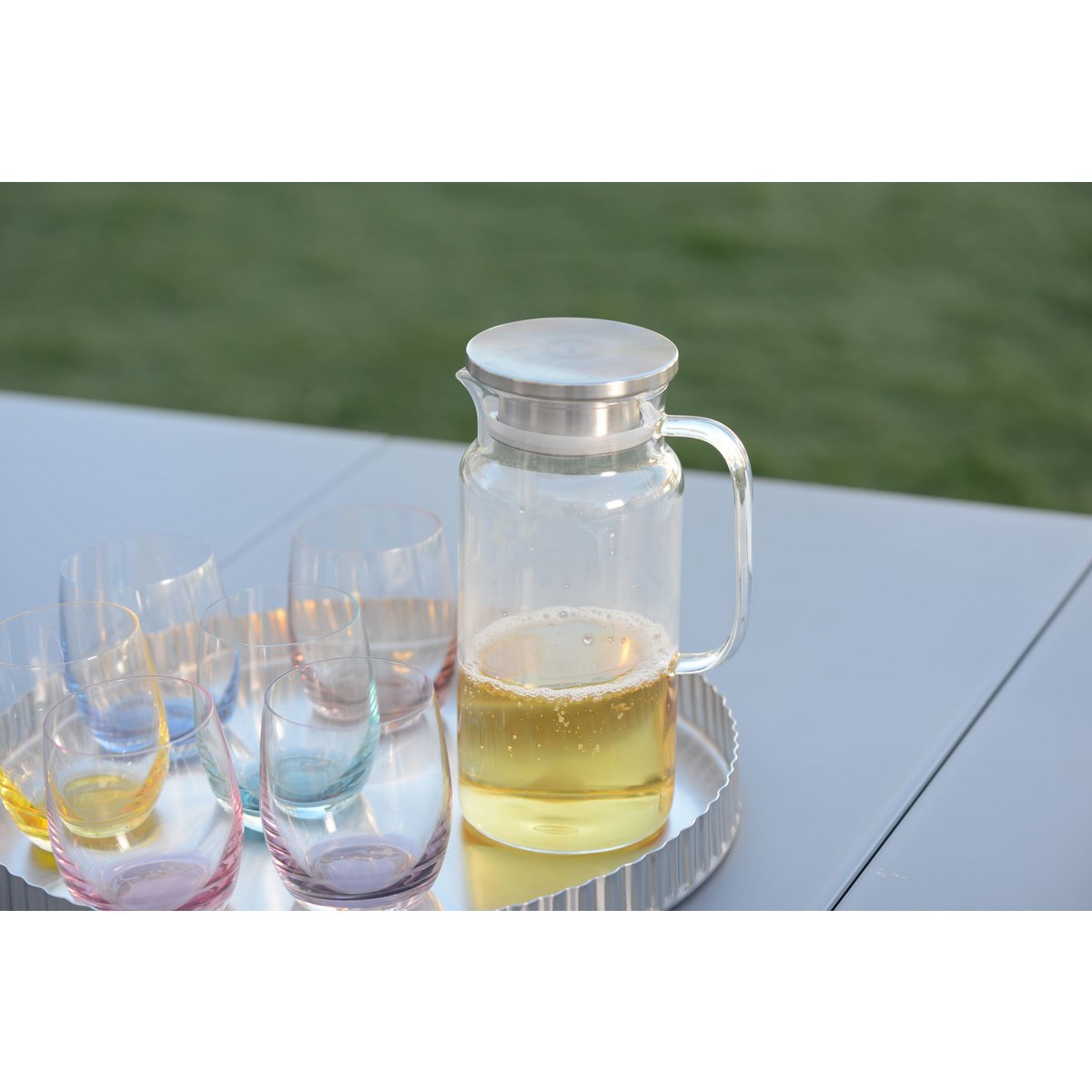 Wasserkaraffe aus Glas, 1.2 L, zum Servieren von Wasser