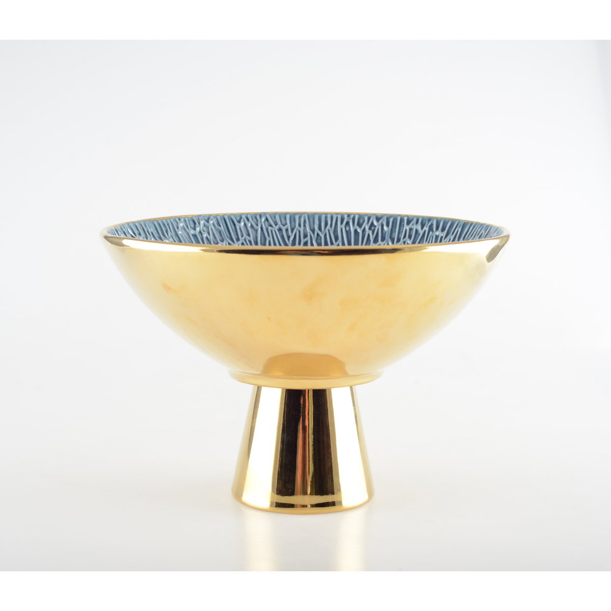 Dekoratives Obst aus gold-blauer Keramik – the cozy vibe