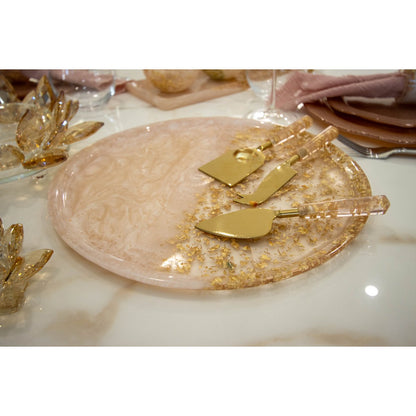 Round Glitter Resin Tray resin stylish organizer display