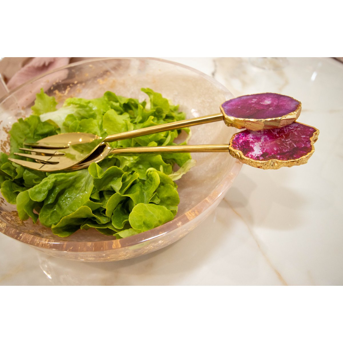 Round Resin Sequin Bowl resin elegant dining accessory