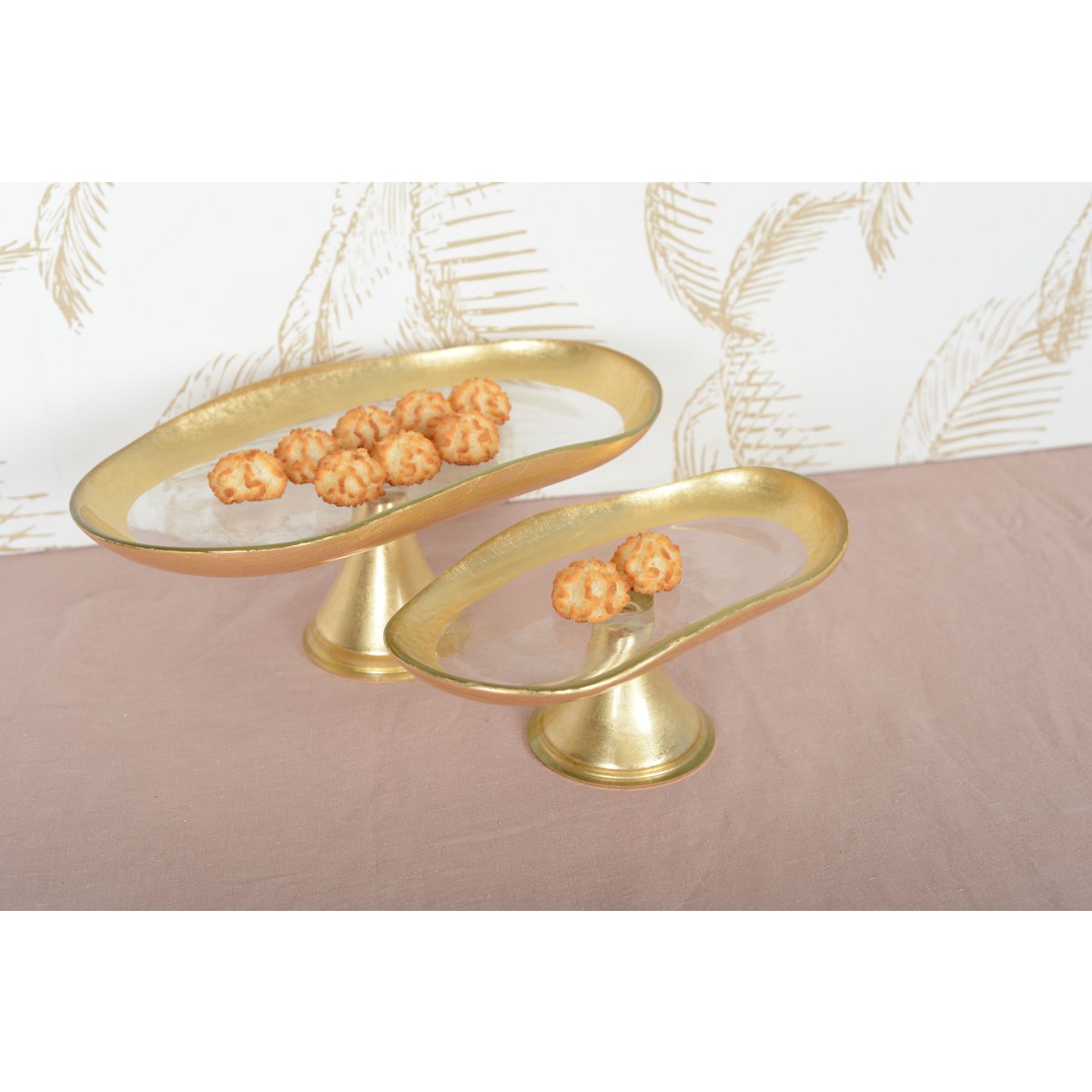 Small Gold Cake Stand on Foot glass pastry serving