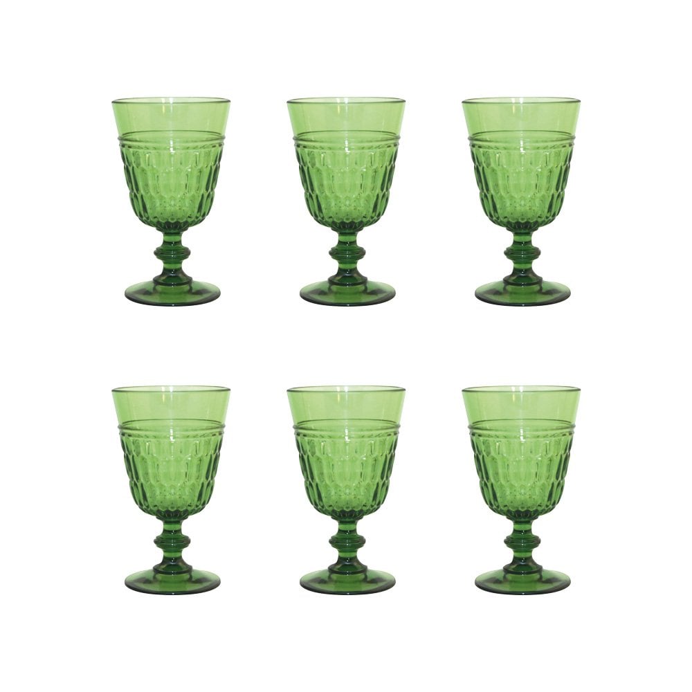 Acrylic green wine glasses - Lot of 6 - CozyVibe.eu
