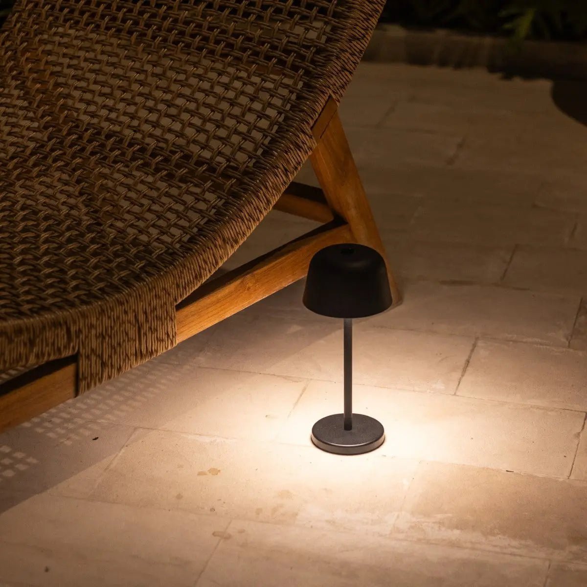Rechargeable black table lamp, Anton model for modern home decor