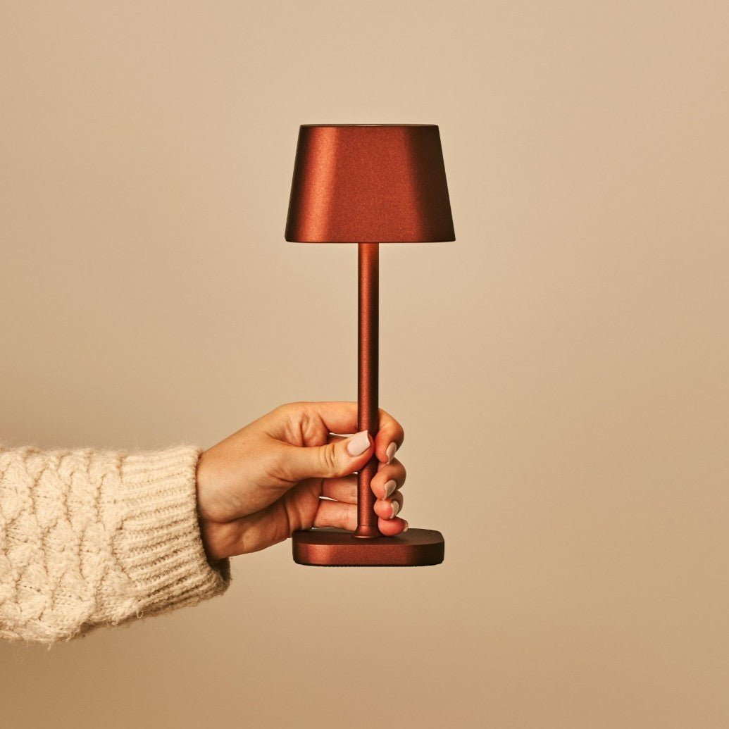 Ava Bronze Rechargeable Table Lamp – Cordless Dimmable Design - CozyVibe.eu