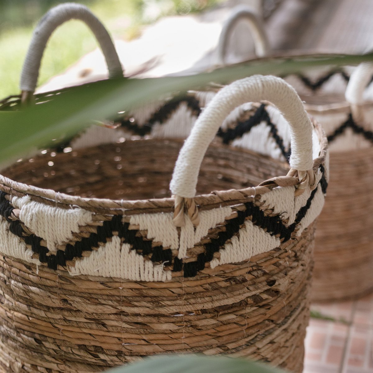 
CozyVibe boho basket set for living room décor

