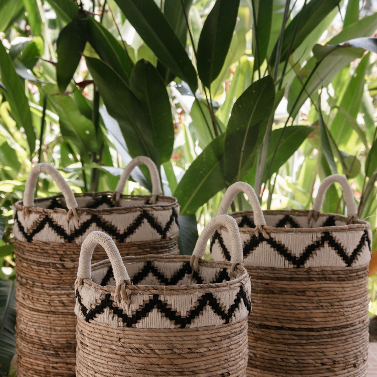 Boho-style basket set for living room décor by CozyVibe


