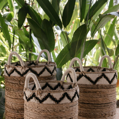 Boho-style basket set for living room décor by CozyVibe

