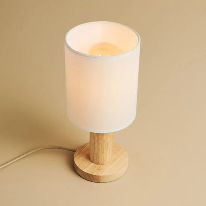 Boris Light Brown – Fabric Shade Lamp | Wooden Base Design - CozyVibe.eu