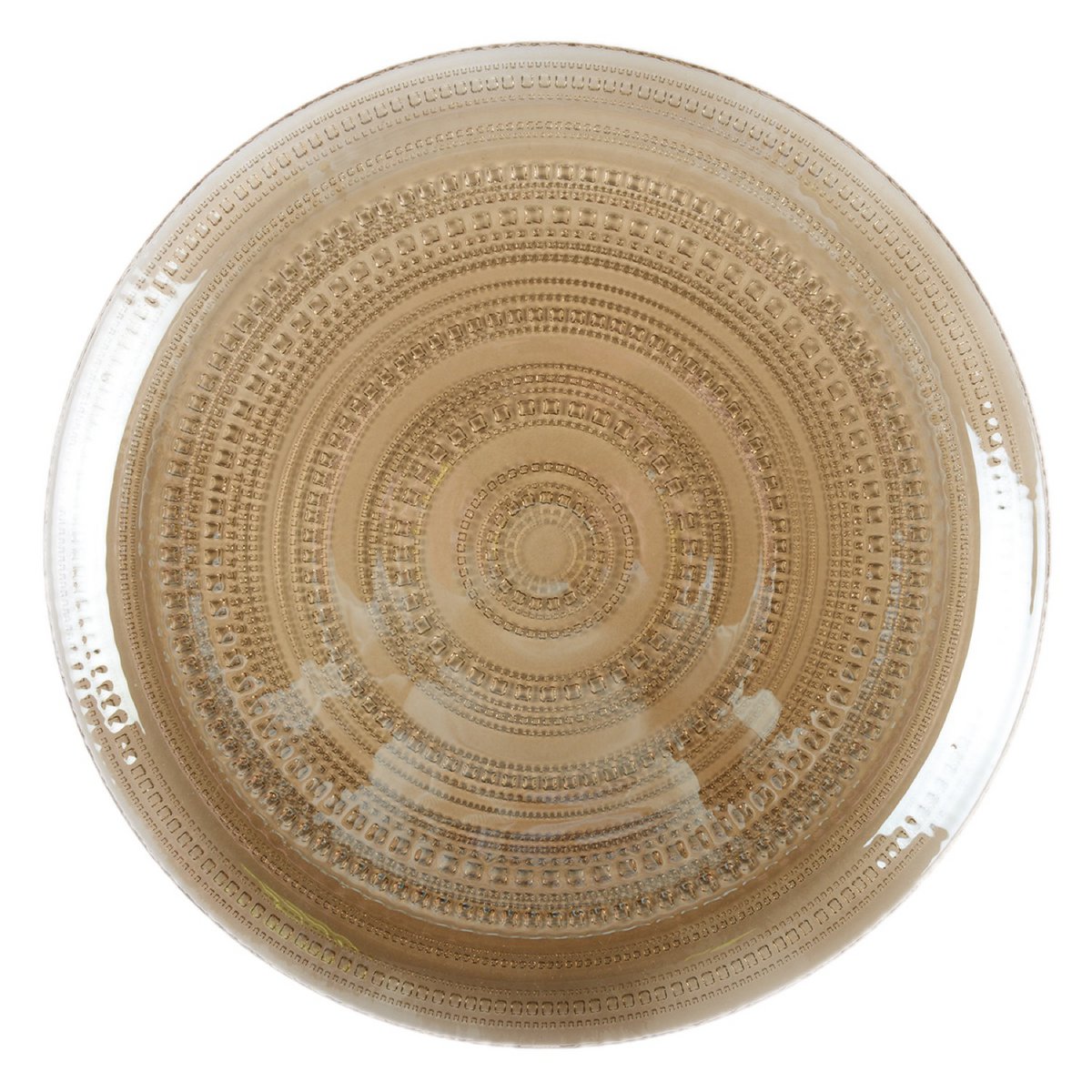 Caesar Smoked Glass Plate – Elegant Round Table Decoration - CozyVibe.eu