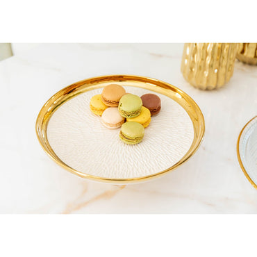 Cake stand with golden edge - CozyVibe.eu