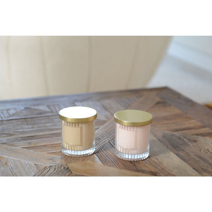 Candle with pink coconut scent and golden - CozyVibe.eu