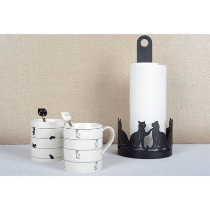 Cat design metal paper towel holder, stylish and durable kitchen decor