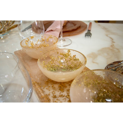 Glitter Resin Aperitif Set with Tray and 3 Cups