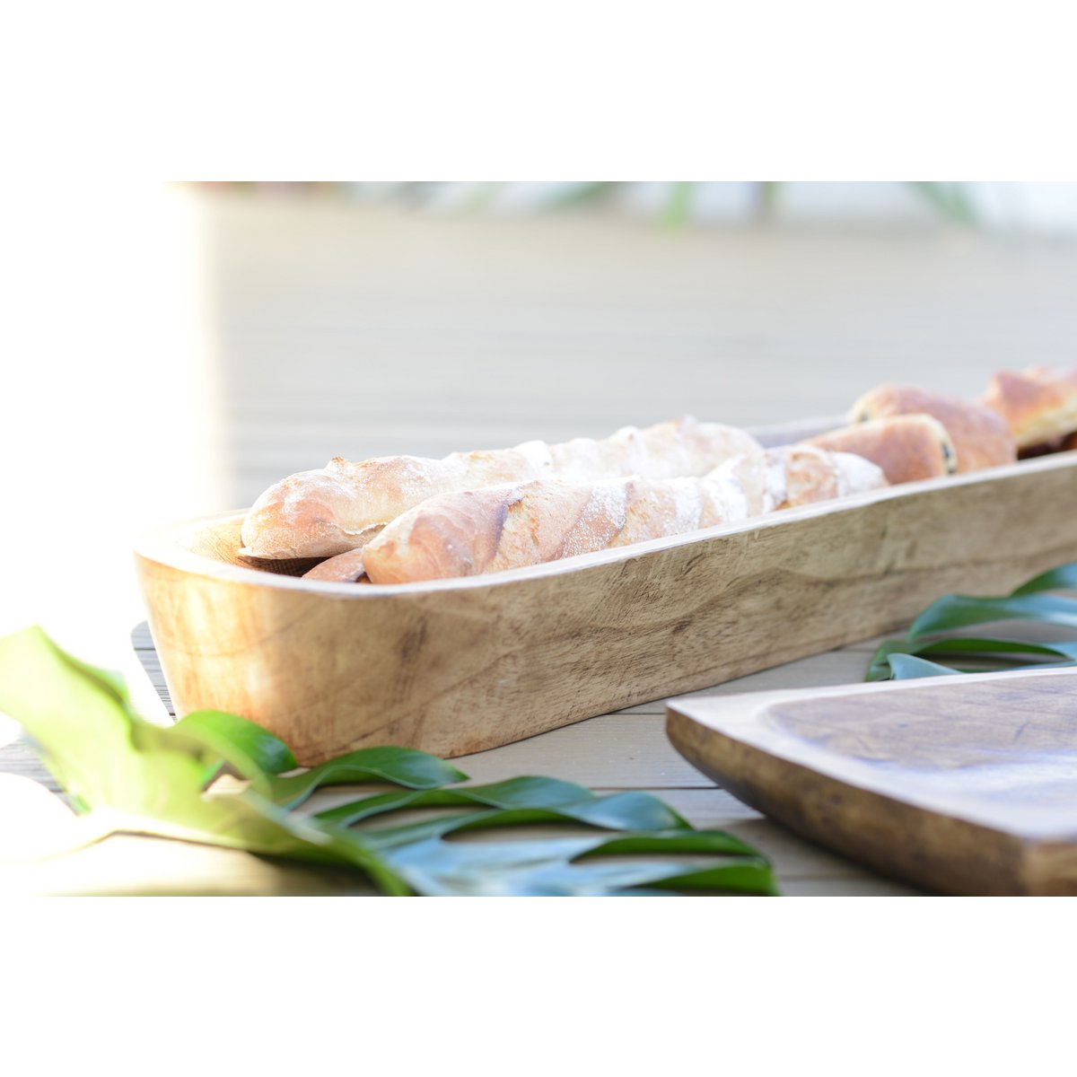 Decorative wooden tray 100x22x10cm - CozyVibe.eu