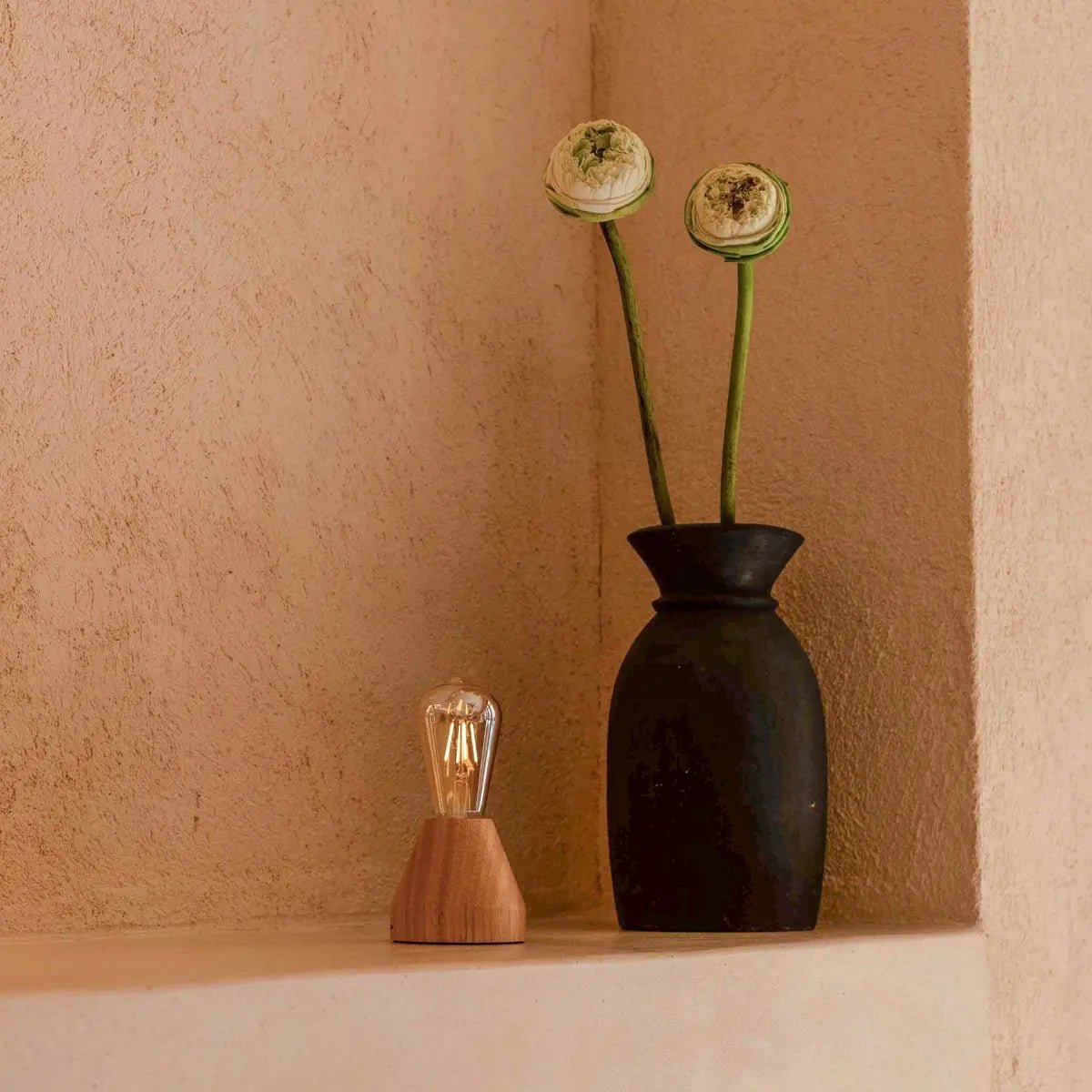 Zavi Light Brown Rechargeable Table Lamp