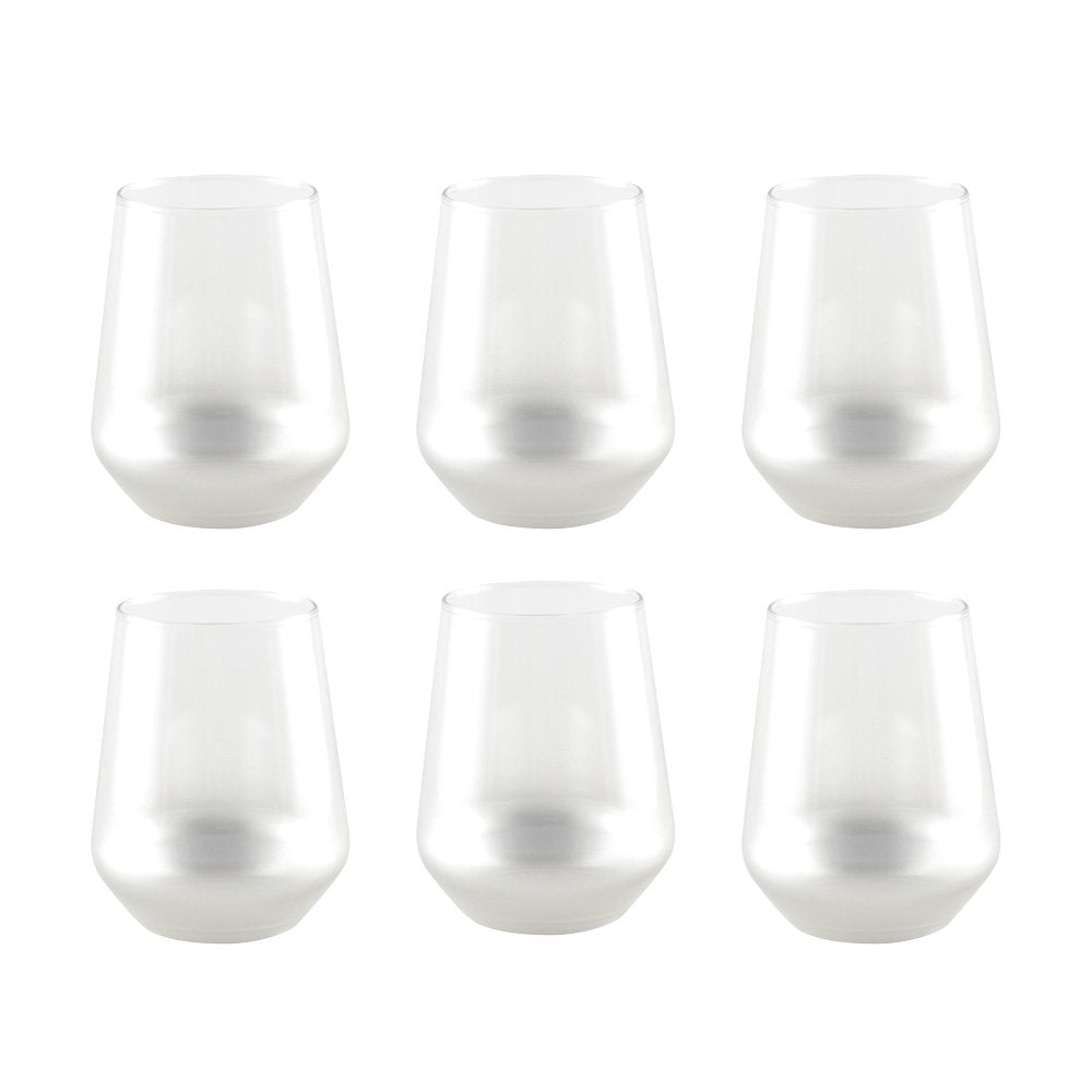 Glow silver water glasses - set of 6 cups - CozyVibe.eu