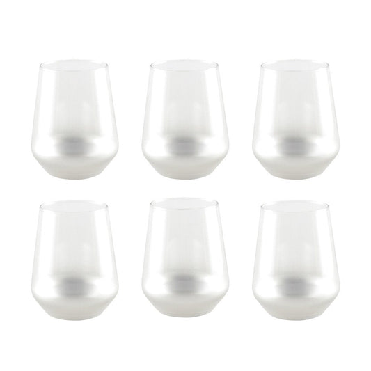 Glow silver water glasses - set of 6 cups - CozyVibe.eu