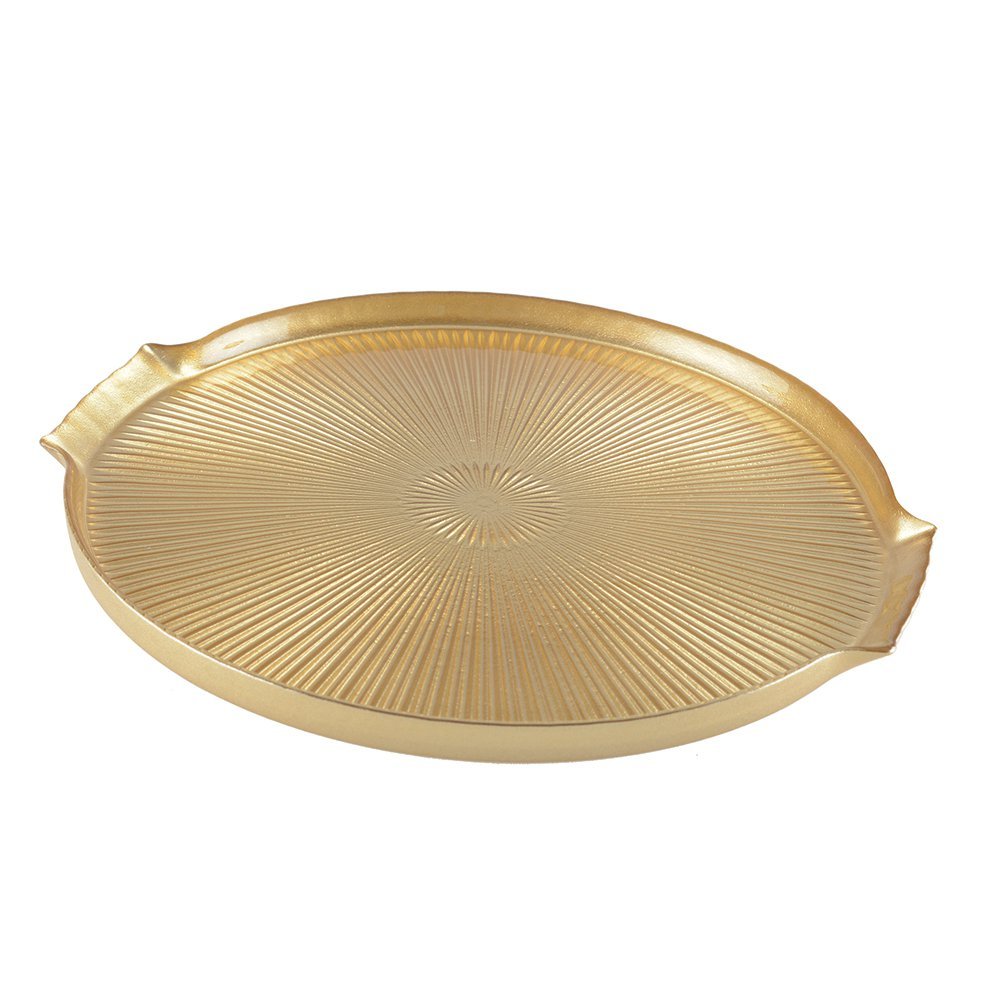 Gold Glass Serving Tray – Perfect for Cheese and Appetizers - CozyVibe.eu