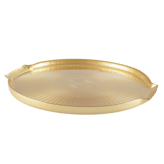 Gold Glass Serving Tray – Perfect for Cheese and Appetizers - CozyVibe.eu