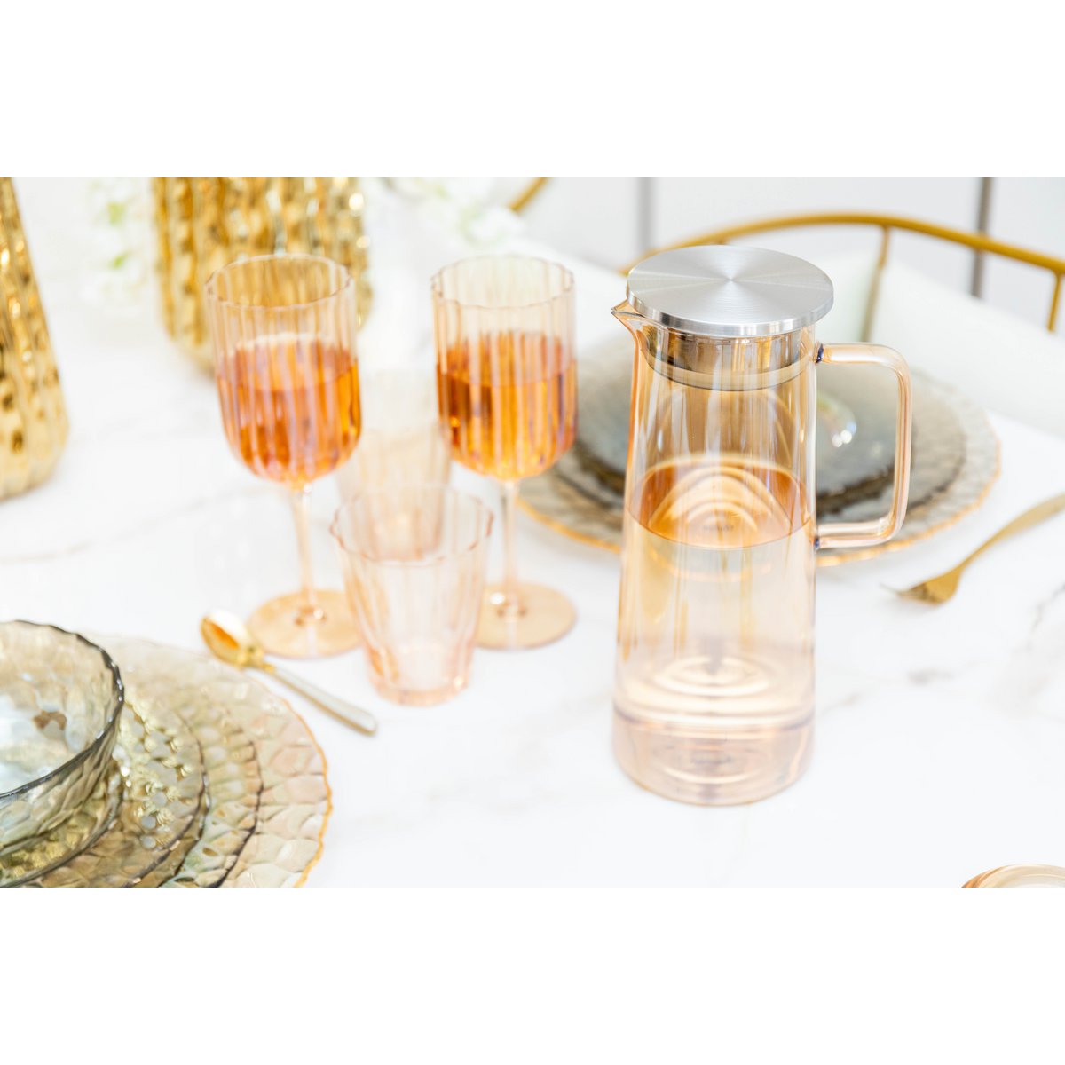 Clear glass water glass set of 6, perfect for kitchen decor and home decoration | CozyVibe
