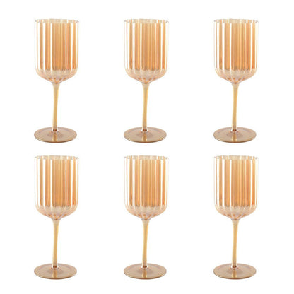 Golden wine glasses - Lot of 6 - CozyVibe.eu