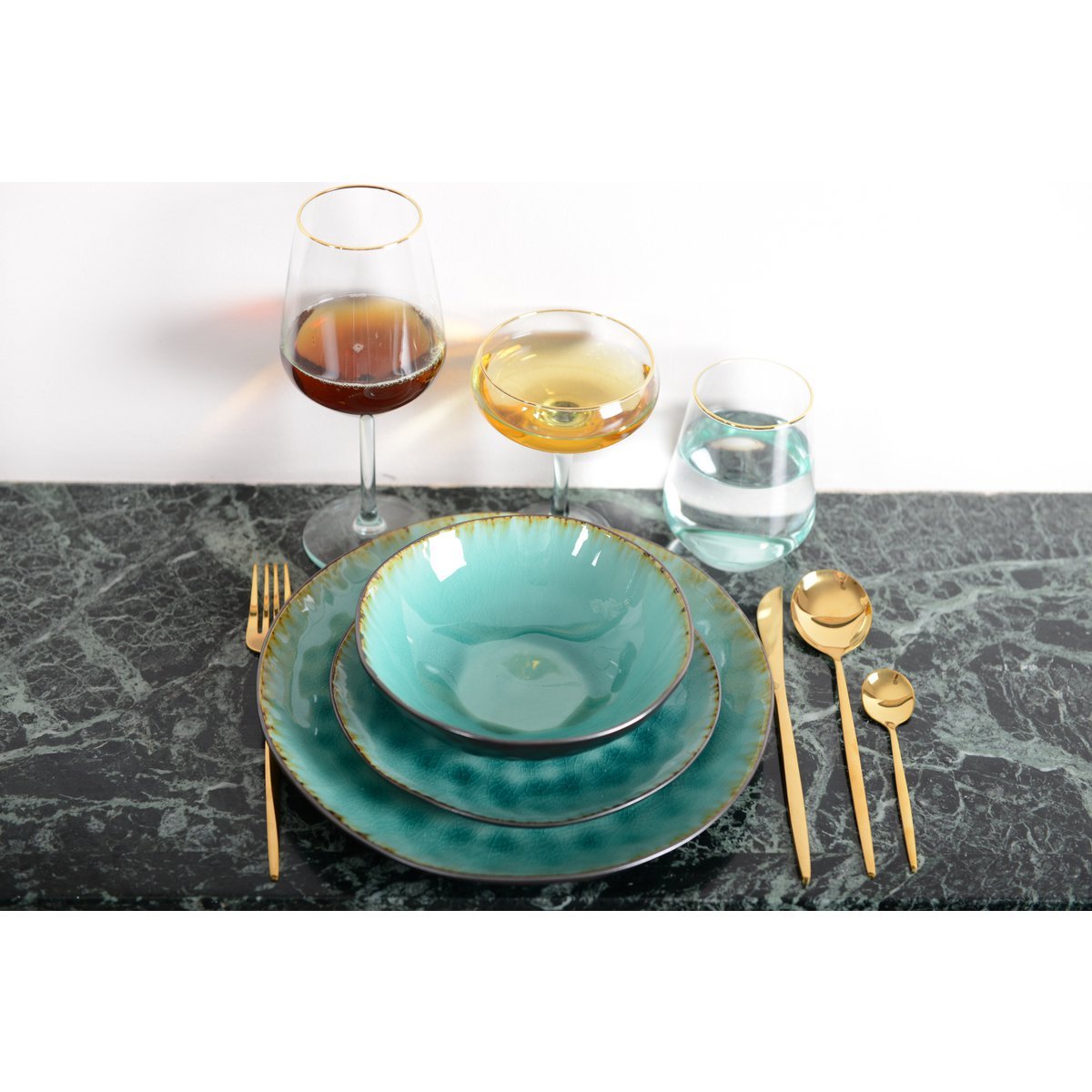 Stylish turquoise ceramic plate for home decor and table decoration | CozyVibe

