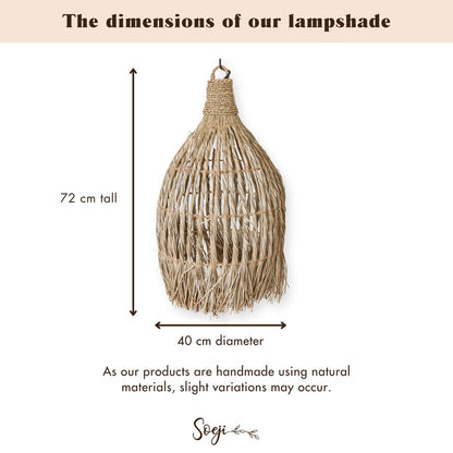 LAMPUNG Seagrass Ceiling Light – Large Boho Pendant Lampshade - CozyVibe.eu