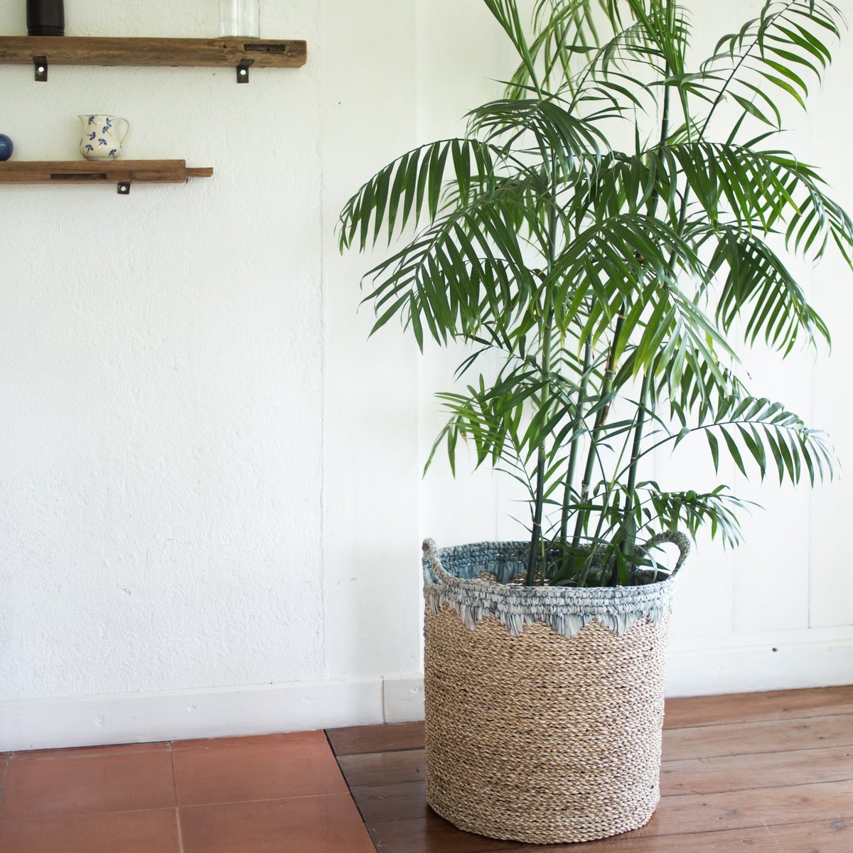 Laundry Basket NIAS | Plant Basket | Large Storage Basket made from Seagrass (2 sizes) - CozyVibe.eu