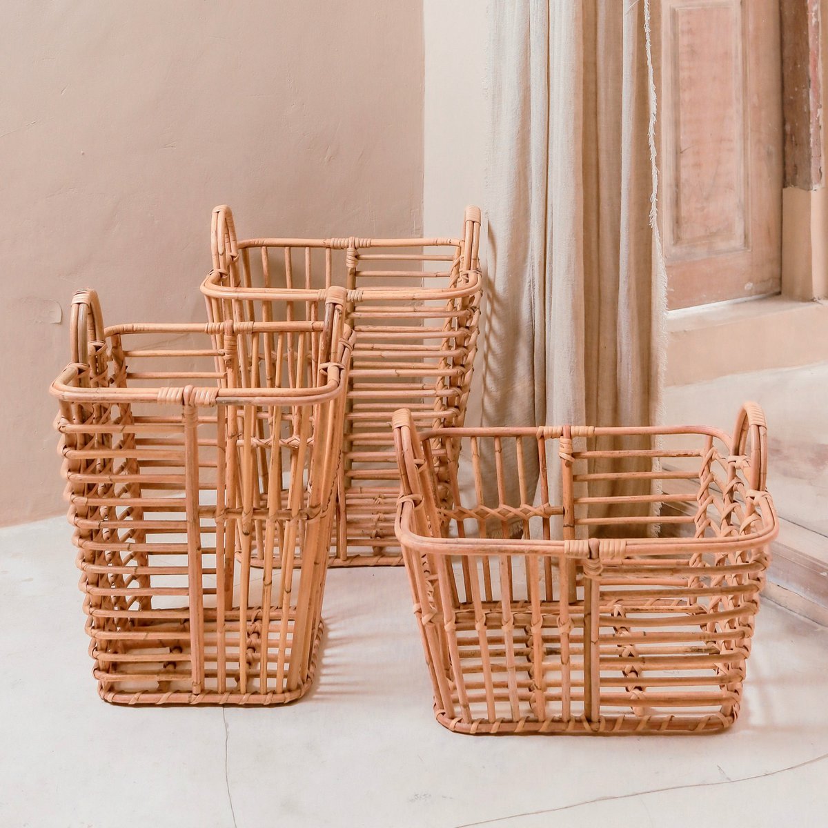 Laundry Basket | Plant Basket | Storage Basket KUPANG made from Rattan (3 sizes) - CozyVibe.eu