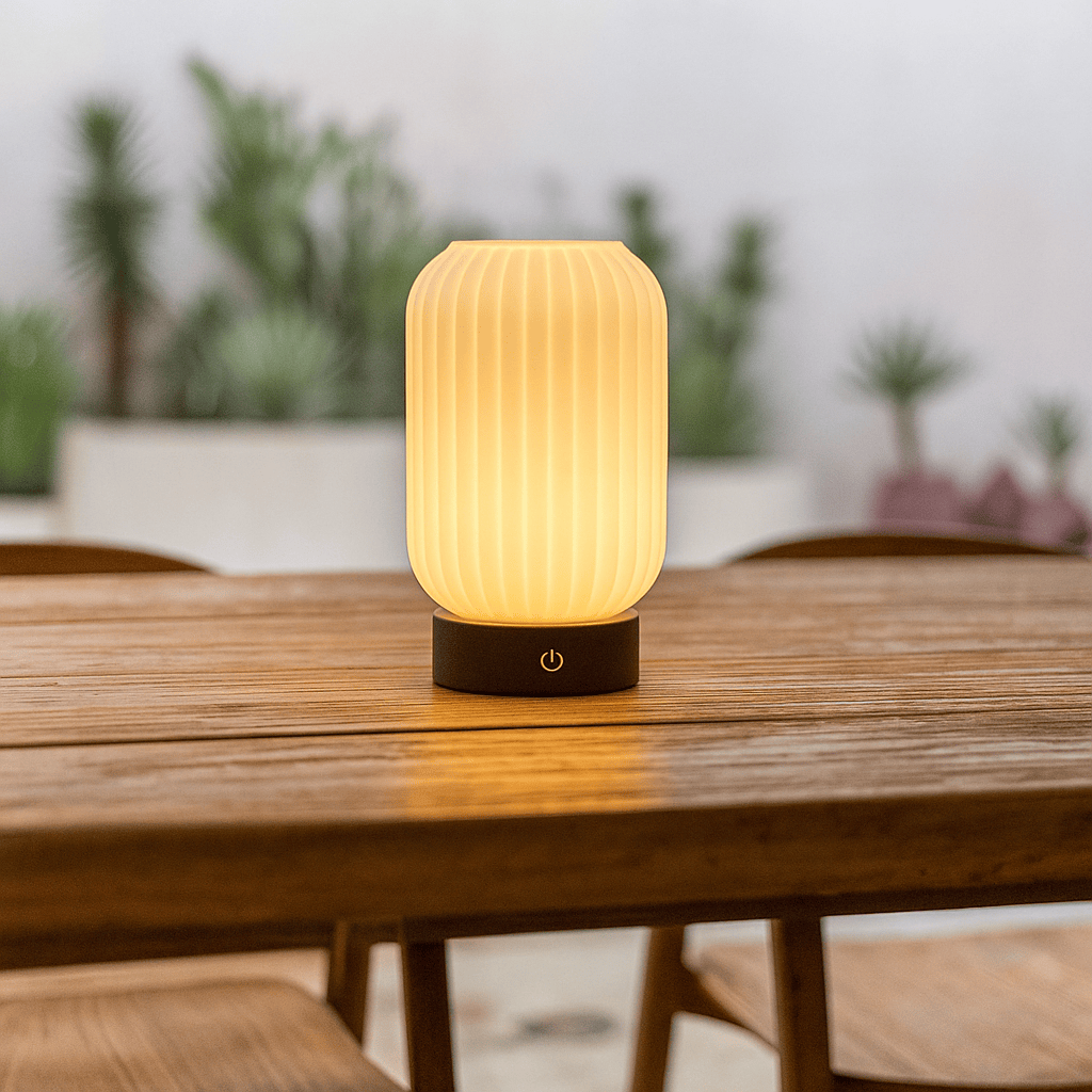 Lilly Rechargeable Lamp – Frosted Glass & Dimmable Light - CozyVibe.eu