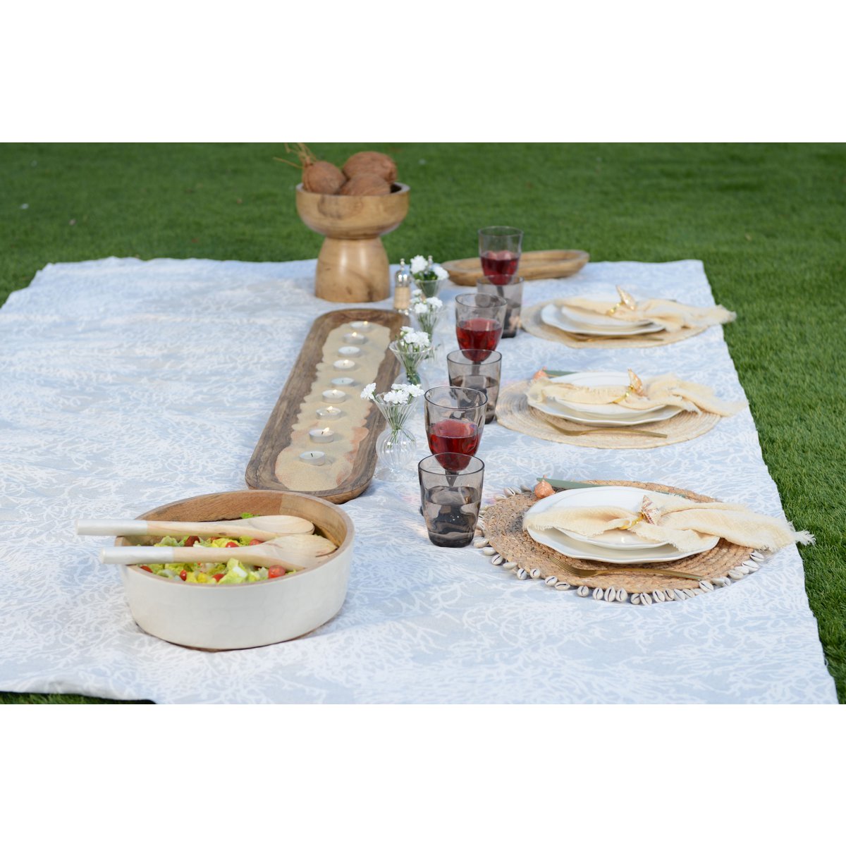 Langes rechteckiges Holz-Dekotablett, 100x9x2.5cm – CozyVibe.eu