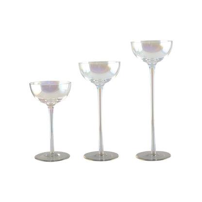 Lot of 3 glass pearly candle holder - CozyVibe.eu