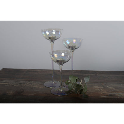 Lot of 3 glass pearly candle holder - CozyVibe.eu