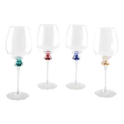Lot of 4 wine glasses with extra accent on foot - CozyVibe.eu