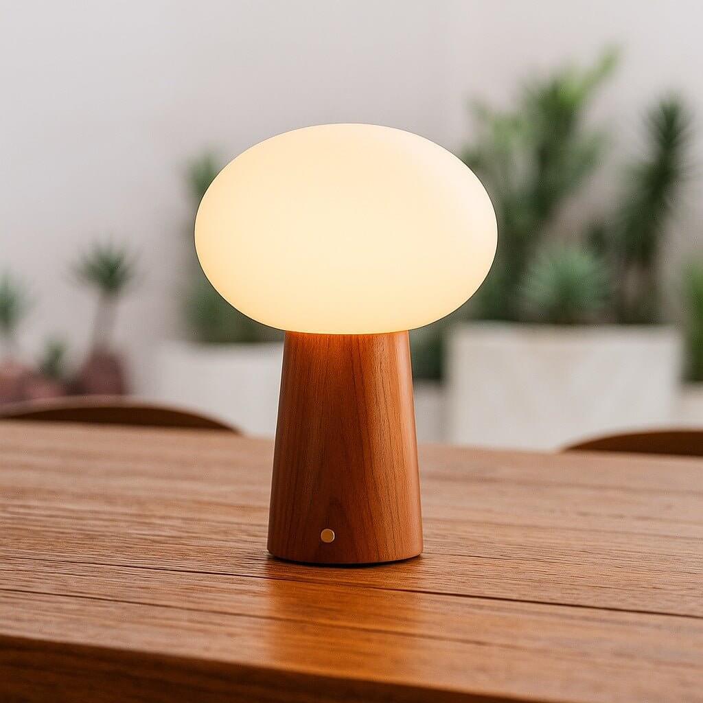 Max Chestnut – Wooden Lamp | Rechargeable & Stylish Lighting - CozyVibe.eu